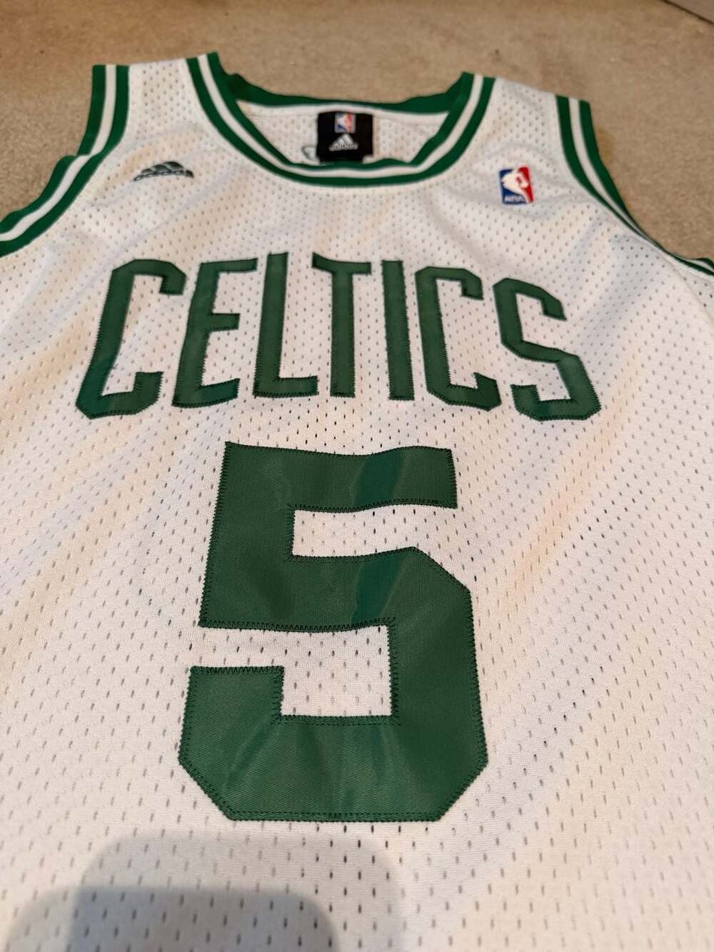 Adidas Kevin Garnett Boston Celtics White Swingman Basketball Jersey  Size L